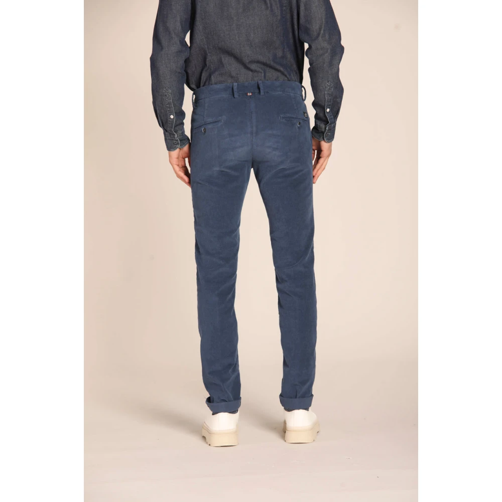 Mason's Velvet Gestreepte Slim Fit Chino Broek Blue Heren
