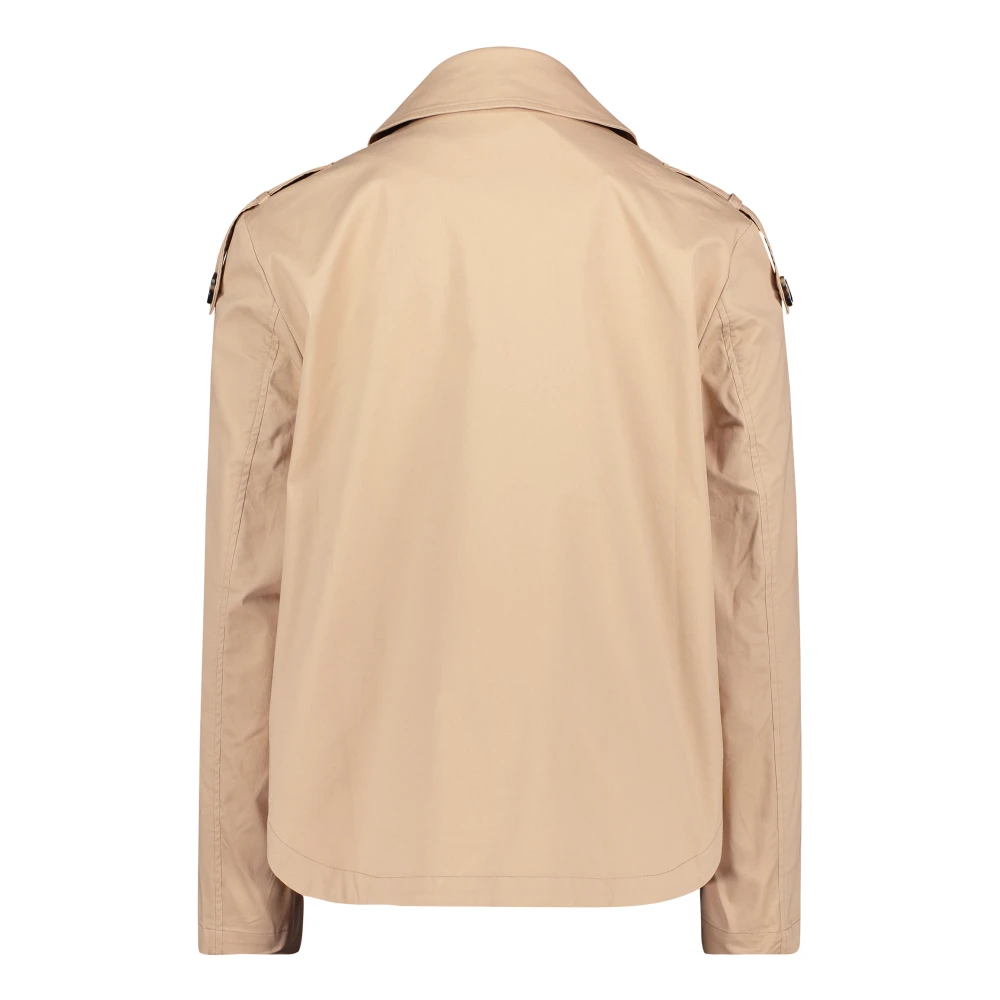 Amber & June Katoenen Trenchcoat met Klassieke Elementen Beige Dames