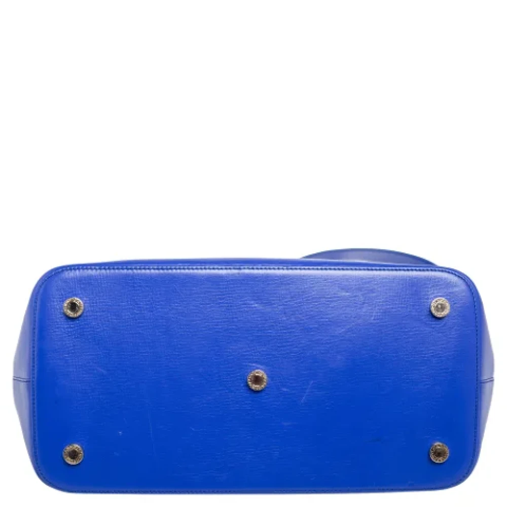 Bvlgari Vintage Pre-owned Leather handbags Blue Dames