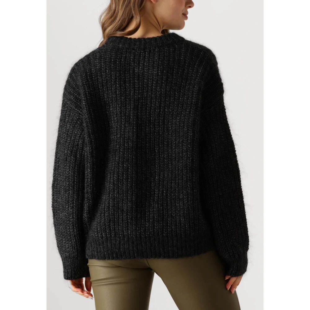 Knit-ted Zwarte Mohair Trui Phoebe Black Dames