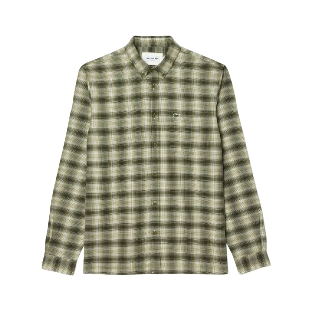 Lacoste Geruite overhemd met lange mouwen Green Heren