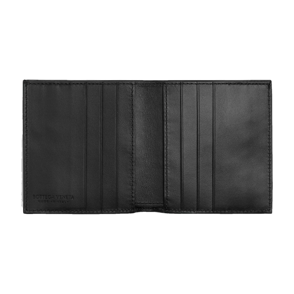 Bottega Veneta Zwarte Slimme Bi-Fold Portemonnee Black Heren