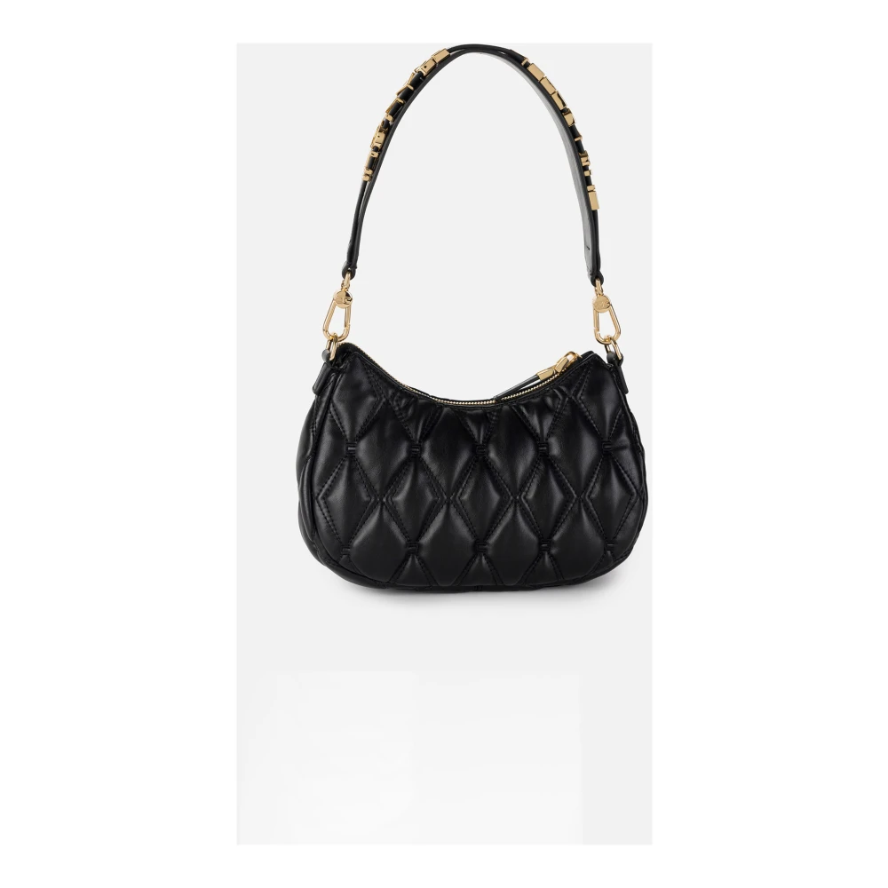 Elisabetta Franchi Zwarte Hobo Tas met Reliëf Werk Black Dames