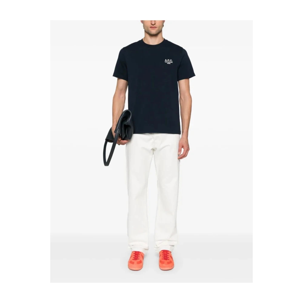 A.p.c. Logo Geborduurd T-shirt Blue Heren