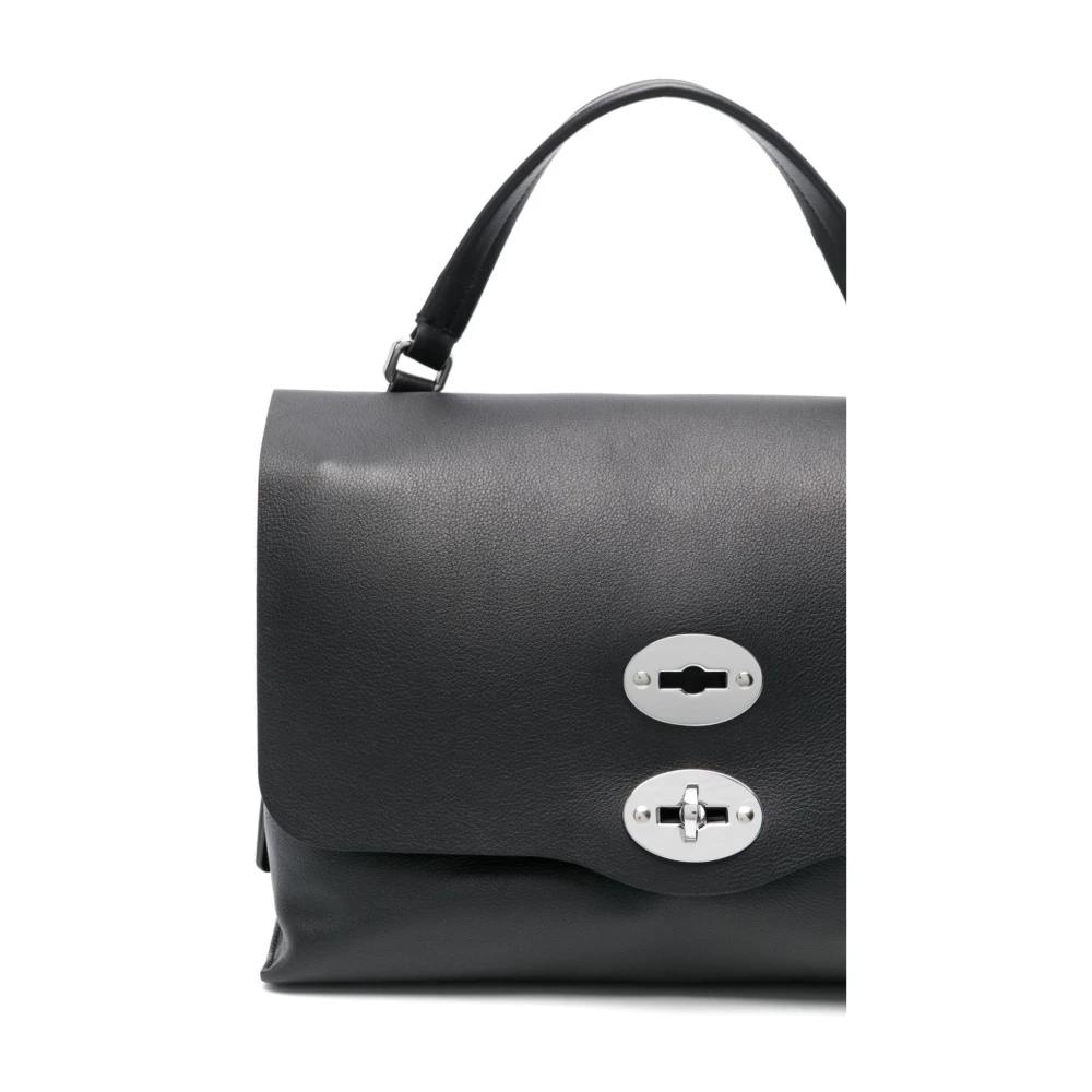 Zanellato Zwarte Twist-Lock Schoudertas Black Dames