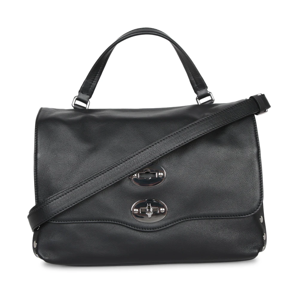 Zanellato , Handbags, Female, Black, One Size, Postina Rimboccata Saeta Small