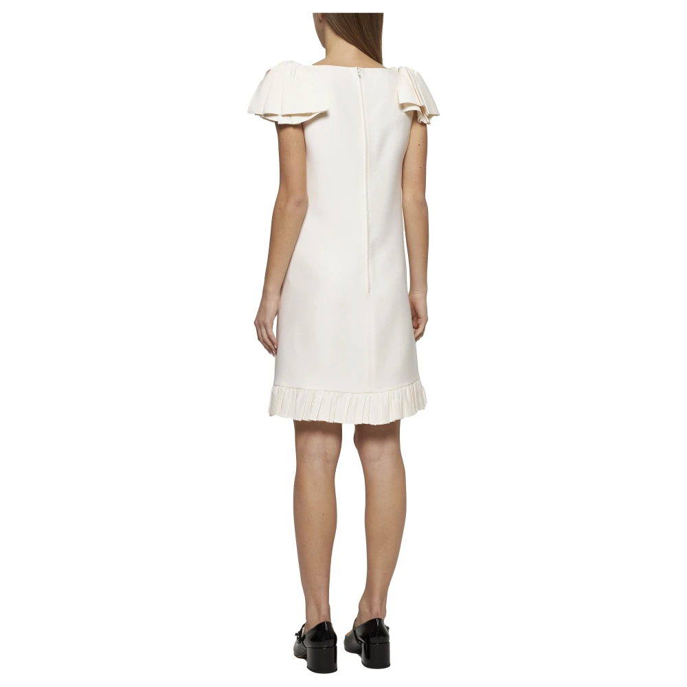 Valentino Ivoor Mouwloze Jurk met Strik Detail Beige Dames