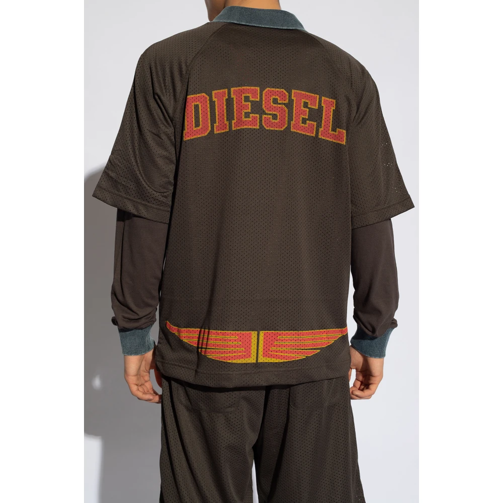 Diesel T-Mesher bedrukt poloshirt Gray Heren