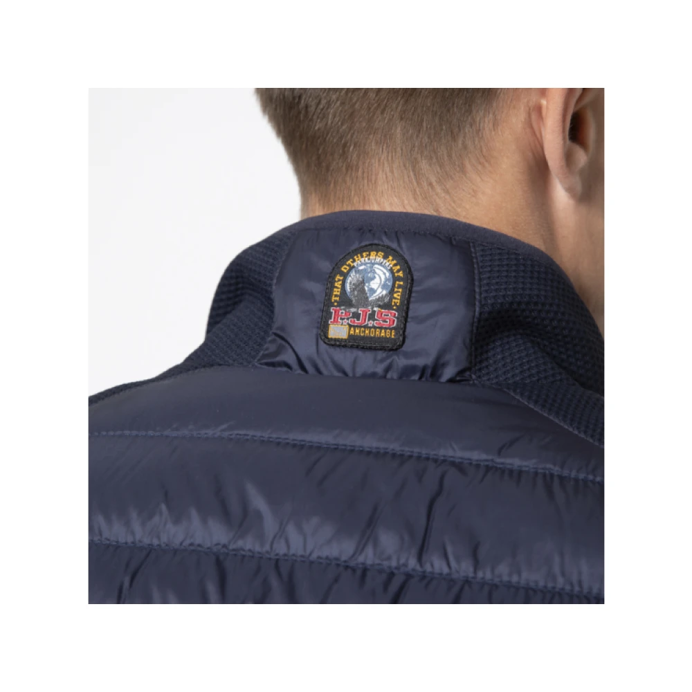 Parajumpers Marineblauwe Gewatteerde Mouwloze Gilet met Hoge Kraag Blue Heren