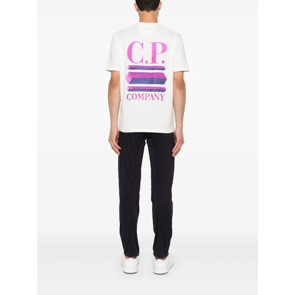 C.P. Company 30 1 Jersey Logo Graphics T-Shirt White Heren