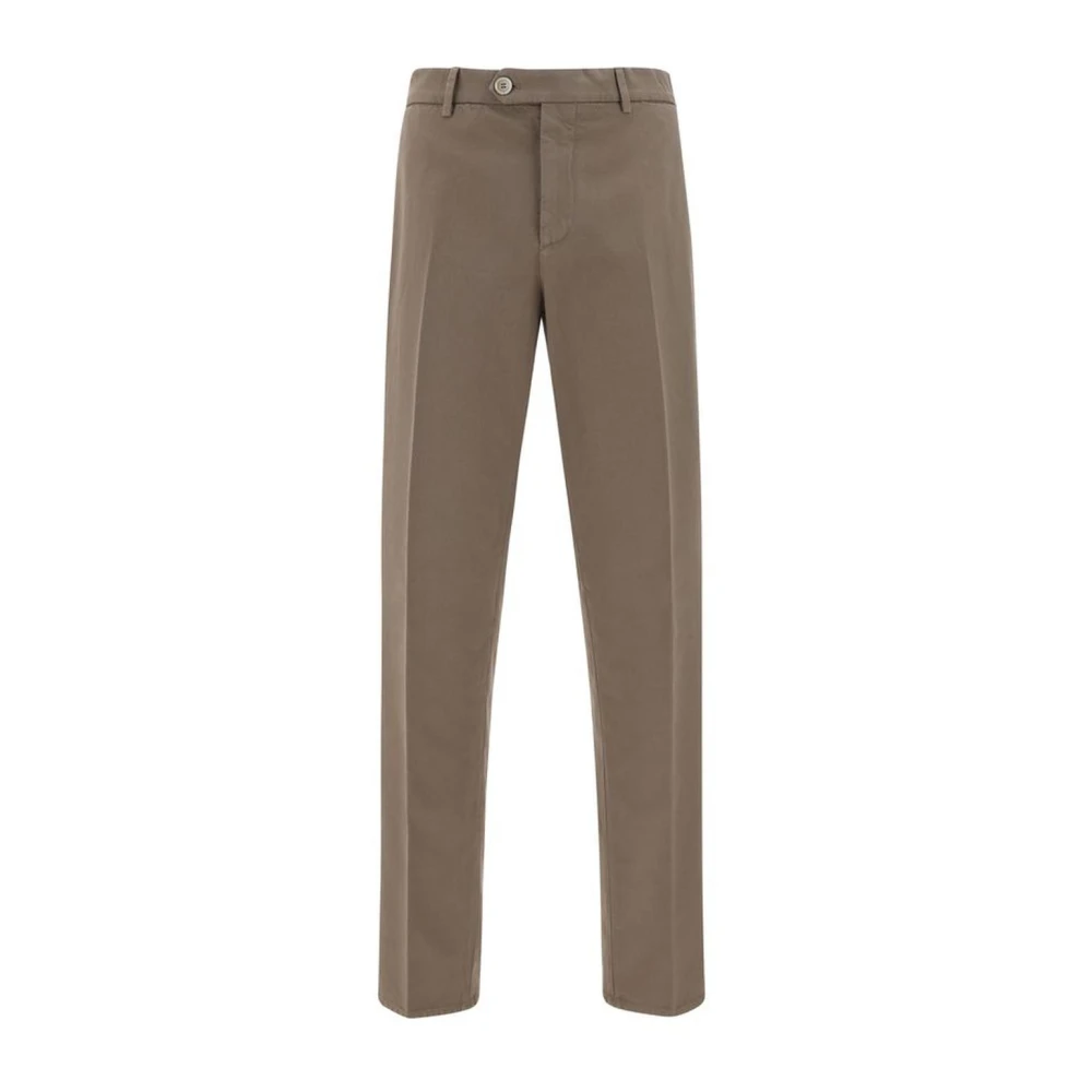 BRUNELLO CUCINELLI Premium Katoenen Herenbroek Monochroom Patroon Brown Heren