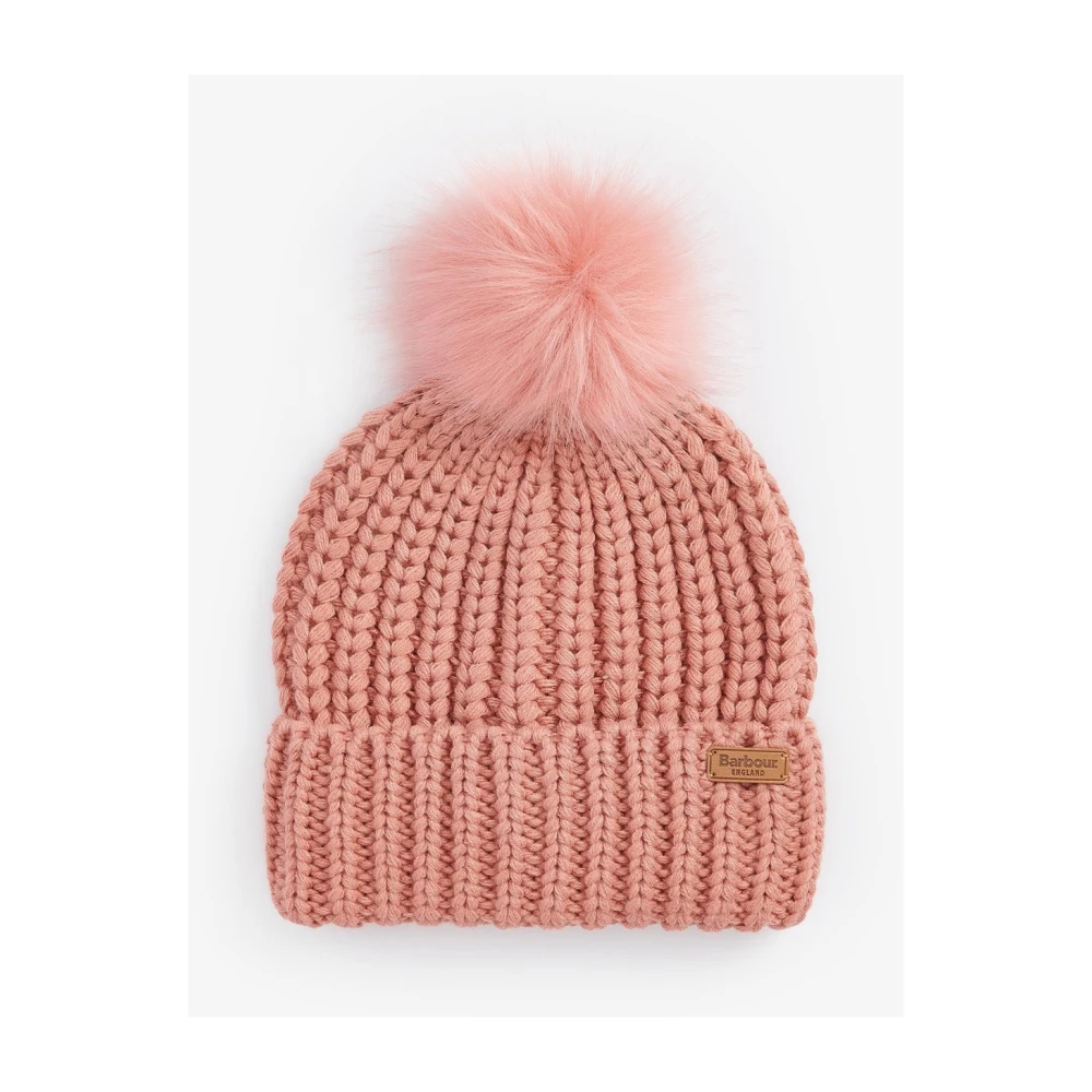 Barbour Roze Beanie Sjaal Set Pink Dames