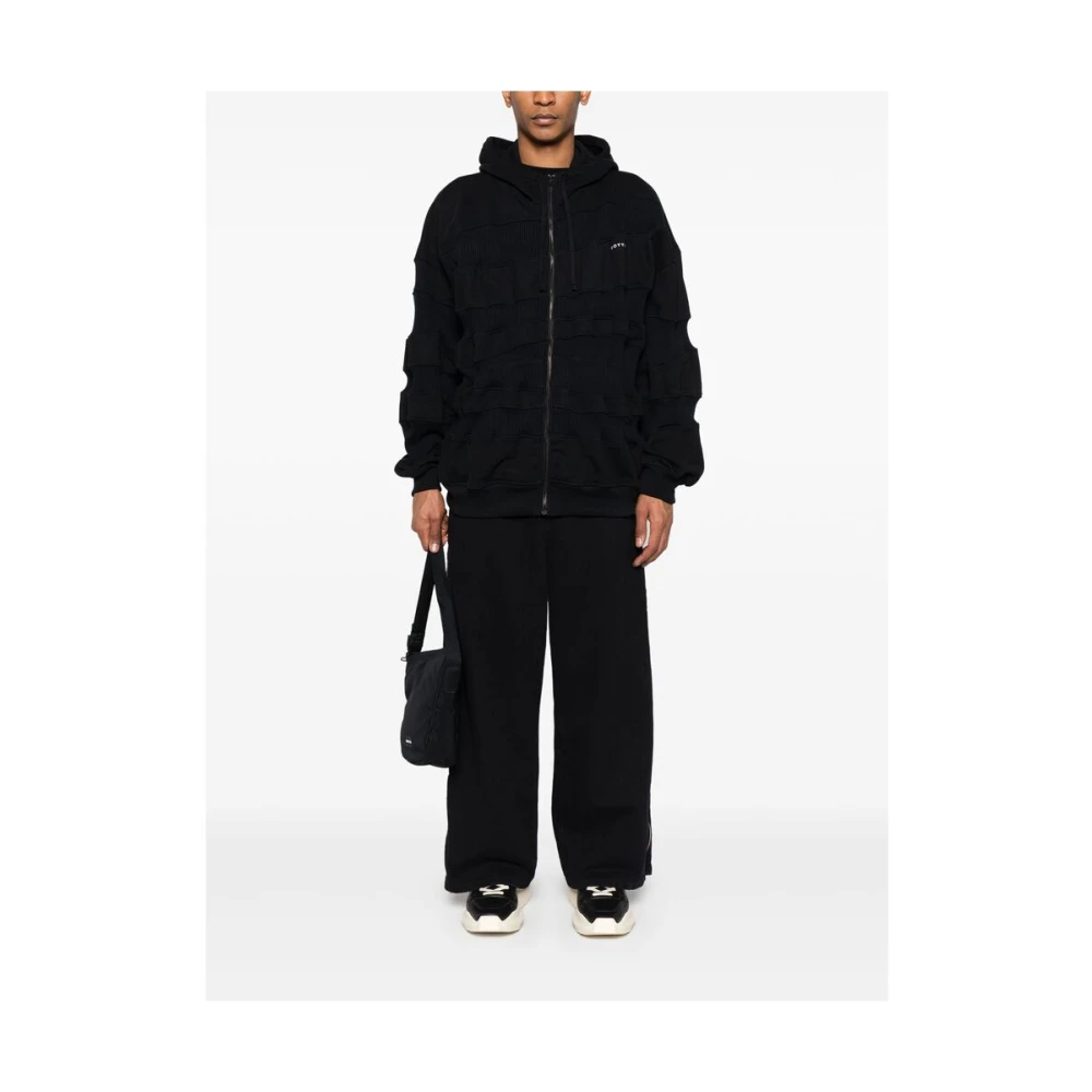 Botter Zwarte Hoodie met Rits Black Heren