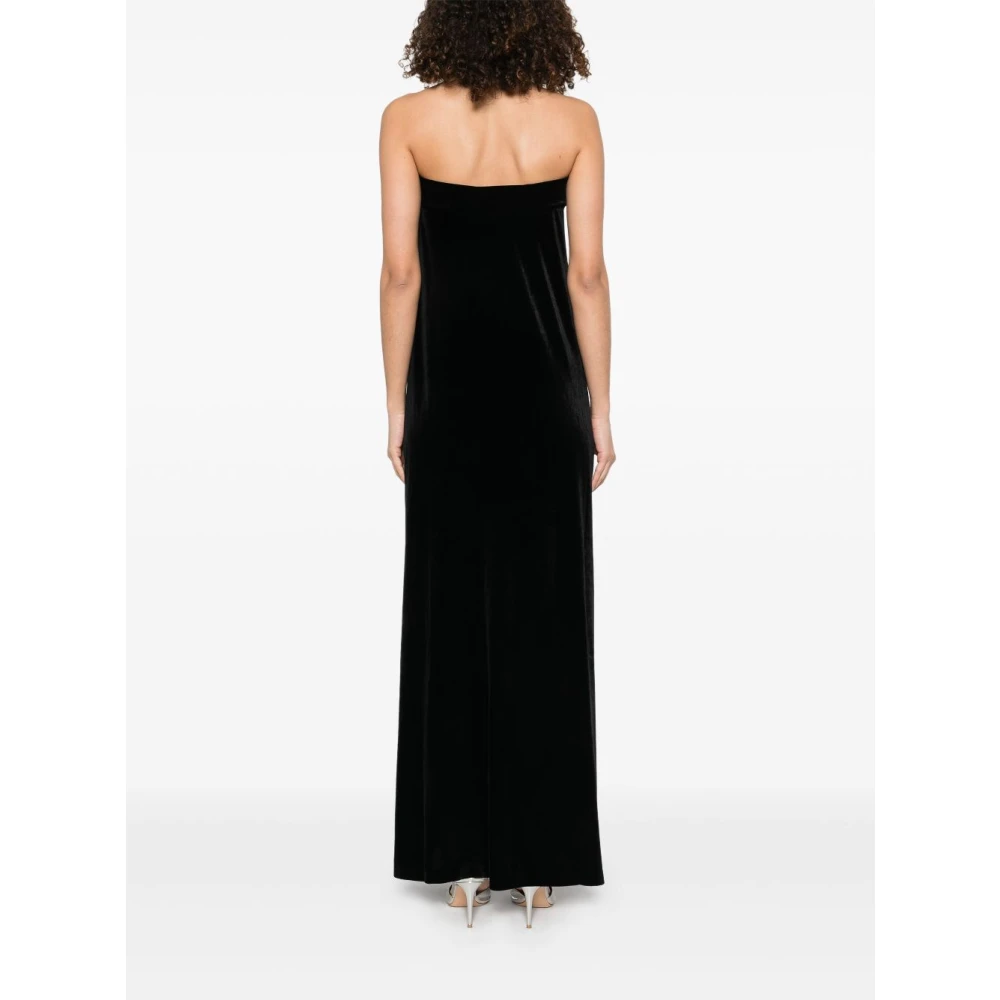 Norma Kamali Zwarte Bandeau Stijl Strapless Jurk Black Dames