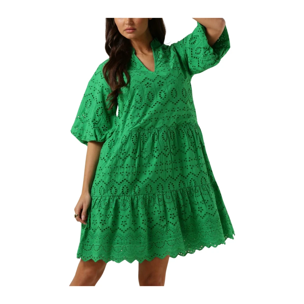 Notre-v Dames Jurken Nv-donna Dress Broderie Anglaise Dress Green Dames
