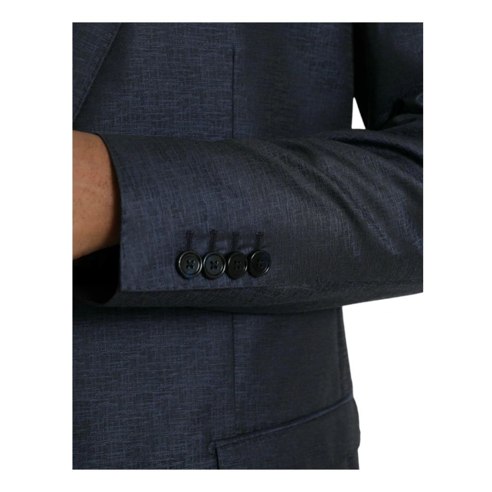 Dolce & Gabbana Blauwe Wol Blazer Enkel Breasted Blue Heren