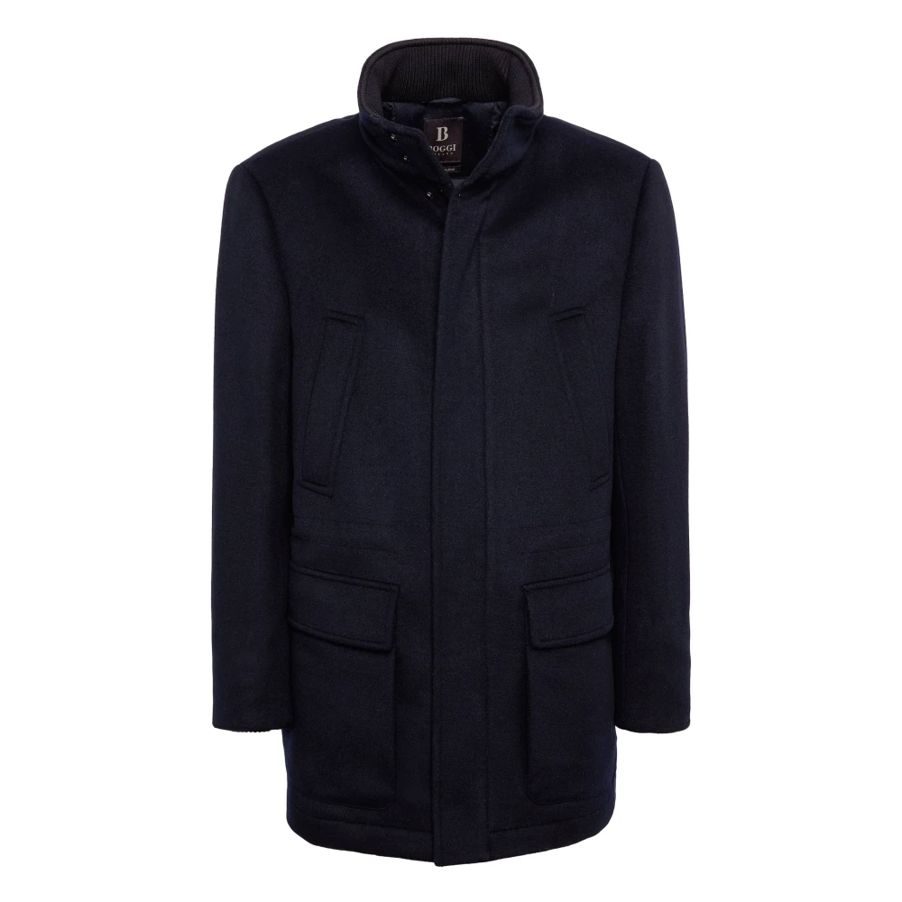 Boggi Milano Car Coat Blue Heren
