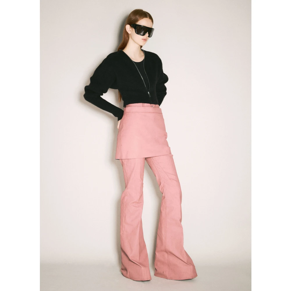 Rick Owens Gecoate Mini Rok Pink Dames
