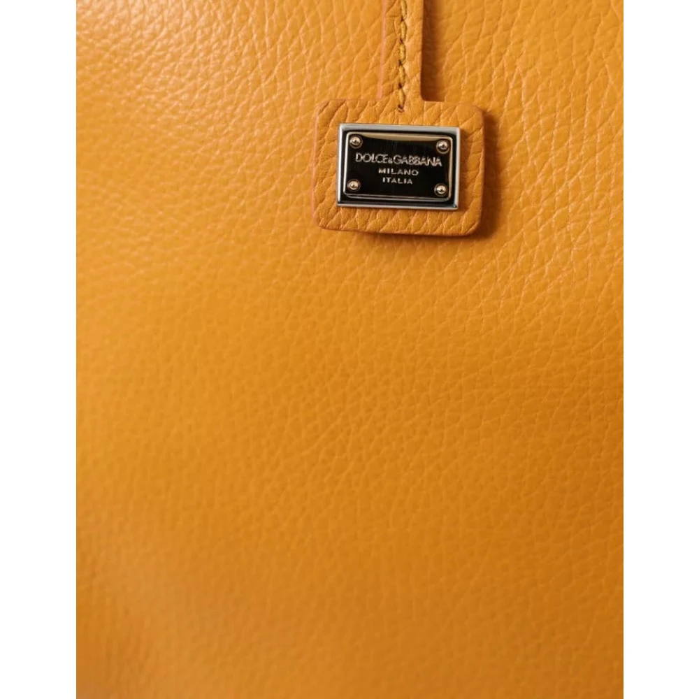 Dolce & Gabbana Gele leren Satchel tas Yellow Dames
