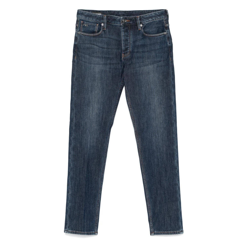 Emporio Armani J75 Jeans Katoen-Polyester Mix 5 Zakken Blue Heren