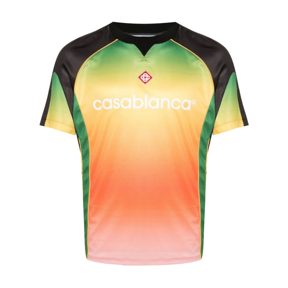 Casablanca Gekleurde T-shirt met Gradiënt en Logo Print Multicolor Heren