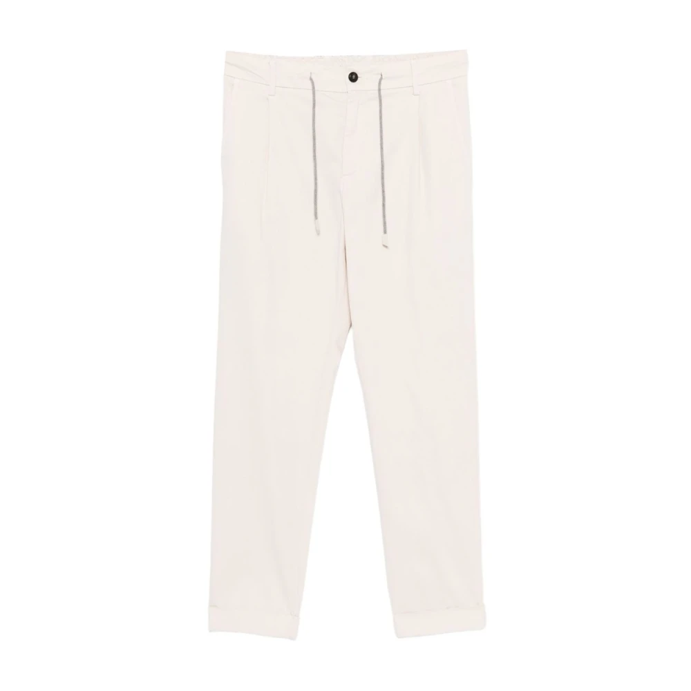 Eleventy Herr Beige Byxor W33, Bomull, Sand Straight Cut Byxor