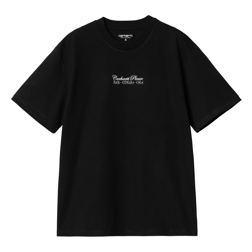 Carhartt WIP Grafische Print Katoenen T-shirt Zwart Black Dames