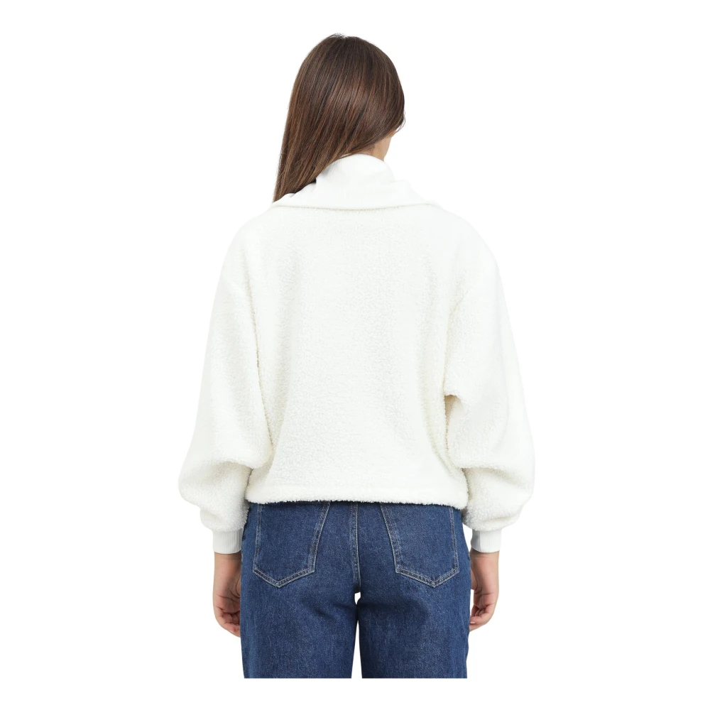 Calvin Klein Jeans Witte Sherpa Half-Zip Sweater White Dames