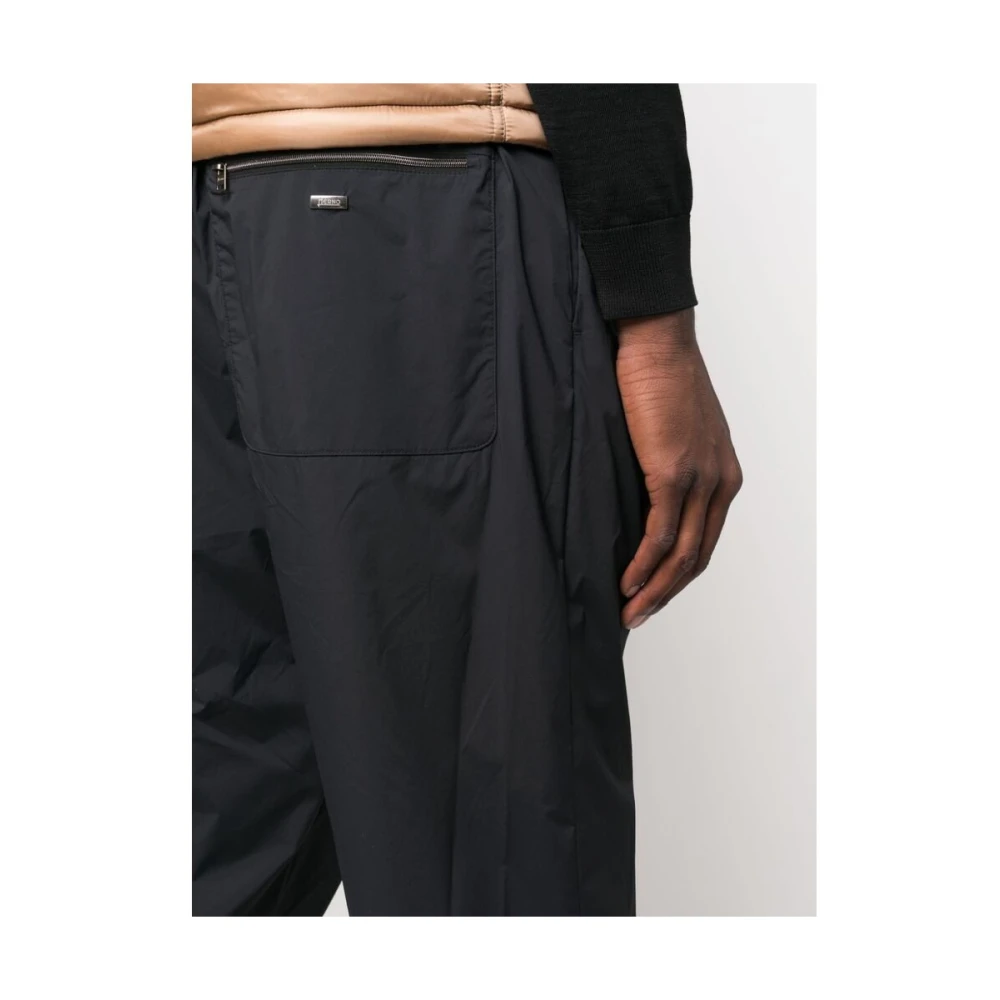 Herno Navy Blauw Elastische Trekkoord Broek Blue Heren
