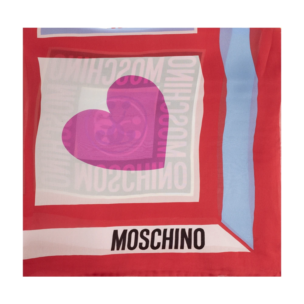 Moschino Zijden sjaal Red Unisex