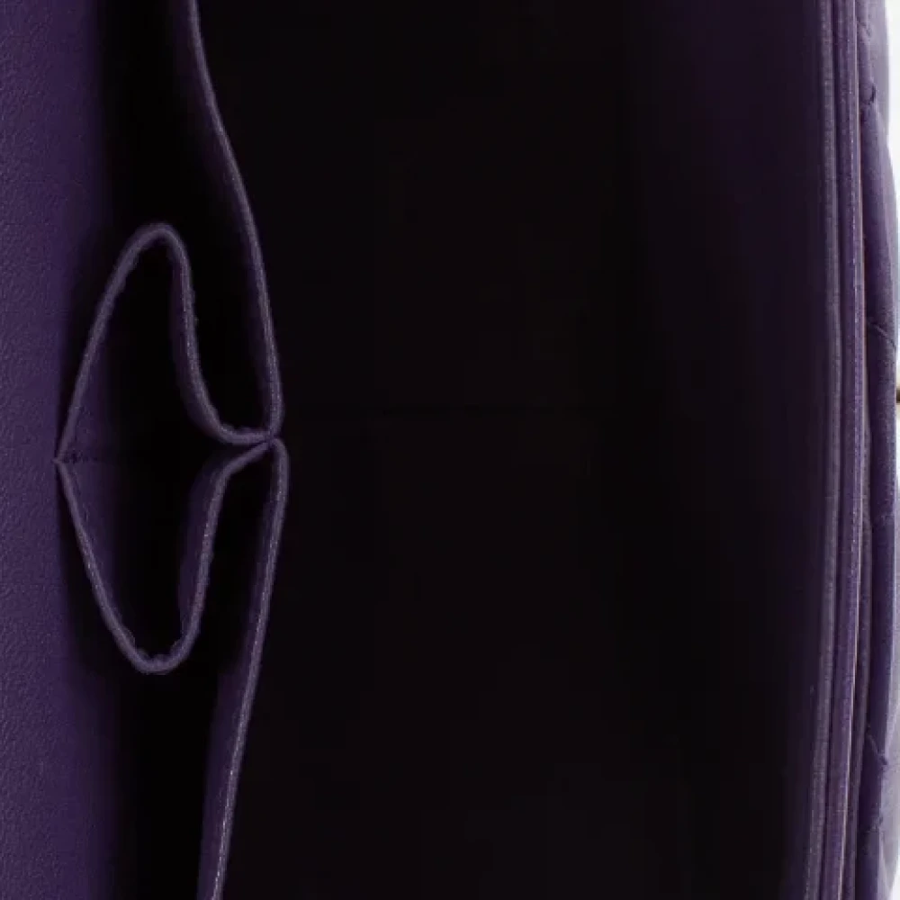 Chanel Vintage Pre-owned Leather chanel-bags Purple Dames