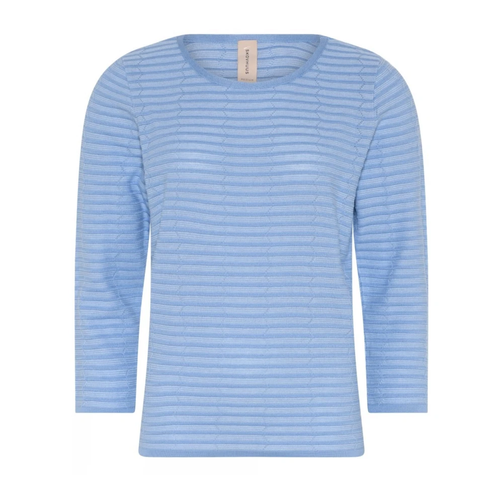 Skovhuus Tweekleurige Gestreepte Gebreide Trui Blue Dames
