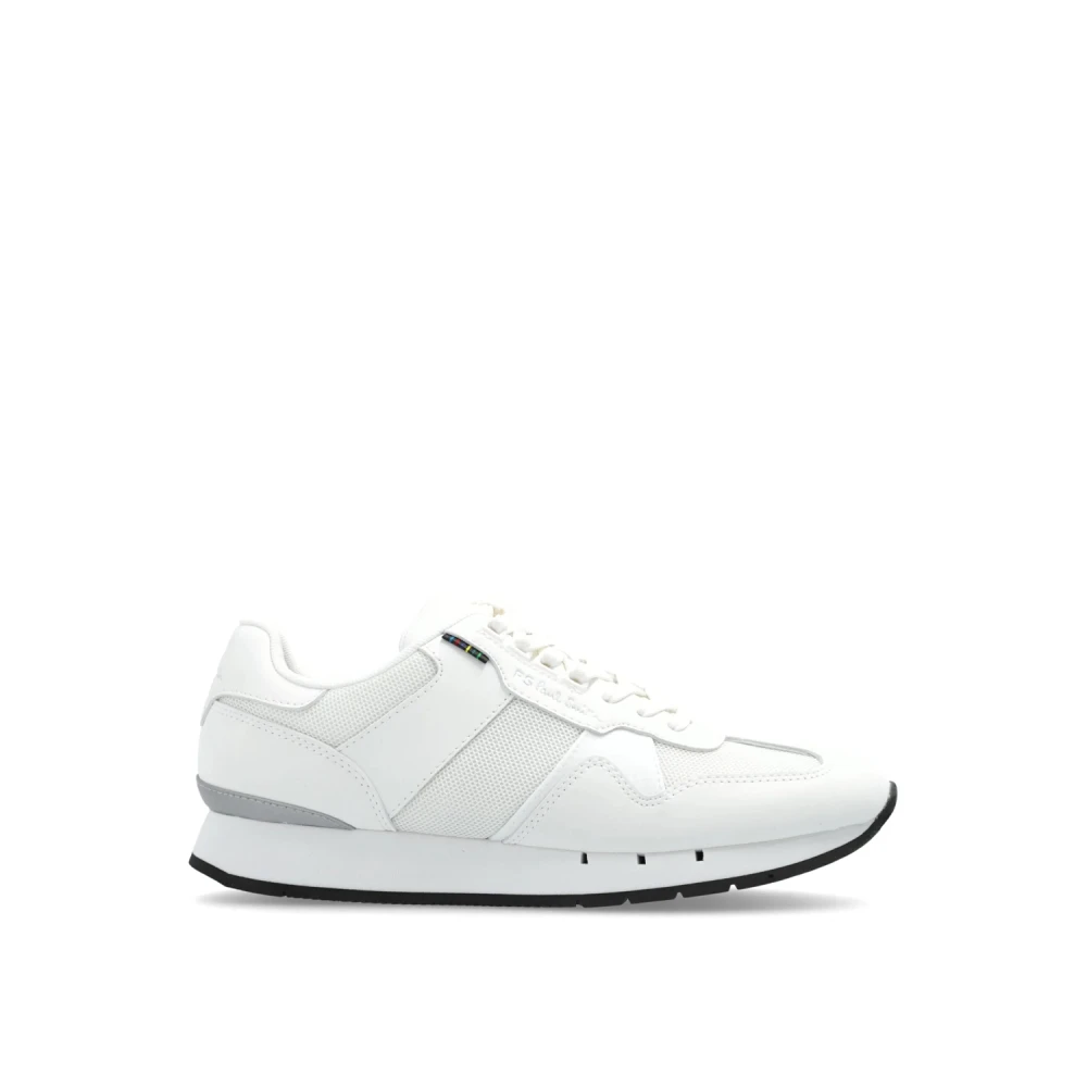 PS By Paul Smith Witte Mesh Leren Veterschoenen Heren Schoenen