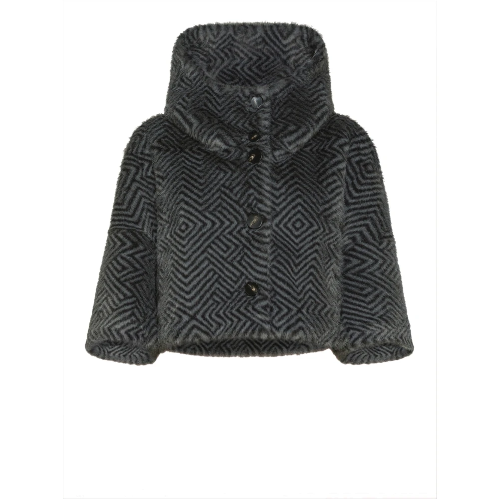 RRD Contemporary Grijze Faux Fur Jas Gray Dames