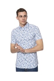 Short-sleeved Shirt with Floral Pattern