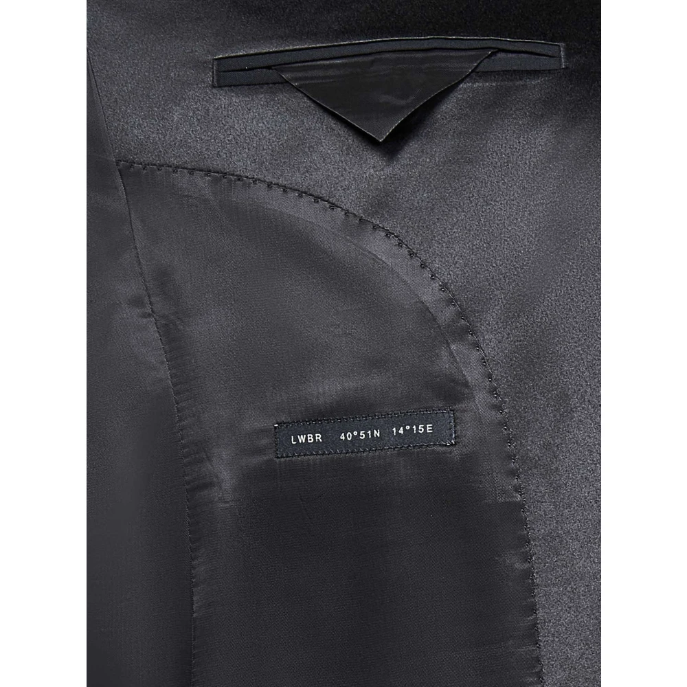 Low Brand Zwart Tuxedo Pak met Satijnen Details Blue Heren