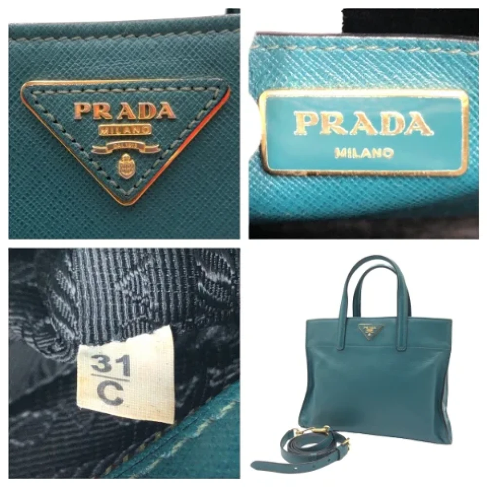 Prada Vintage Pre-owned Leather prada-bags Green Dames