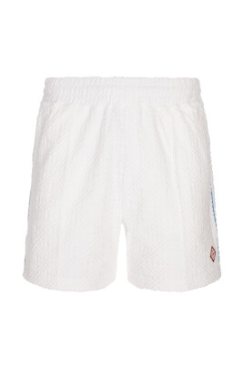 white-casual-shorts-blend-elastane