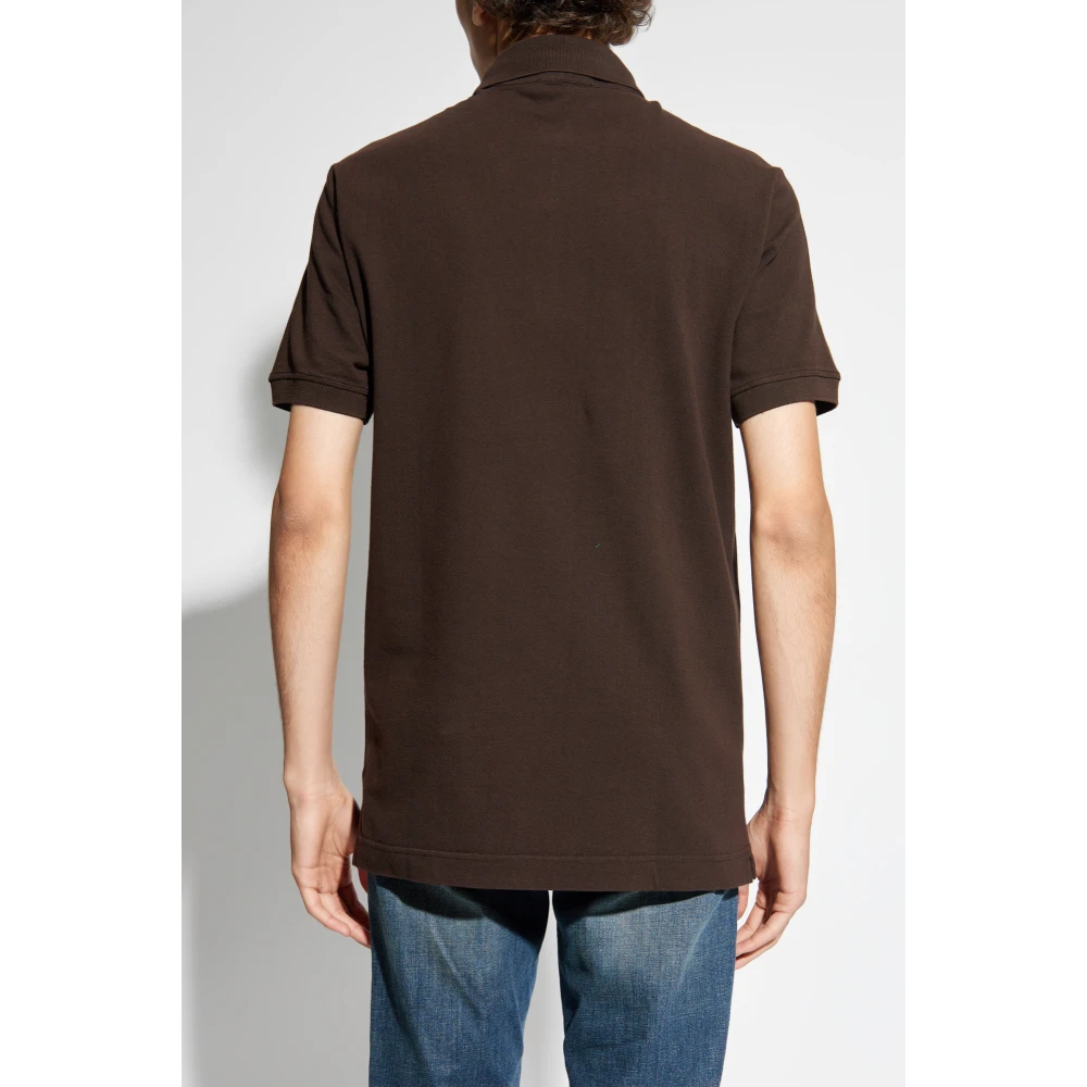 Dolce & Gabbana Polo met een applicatie met een gegraveerd logo Brown Heren