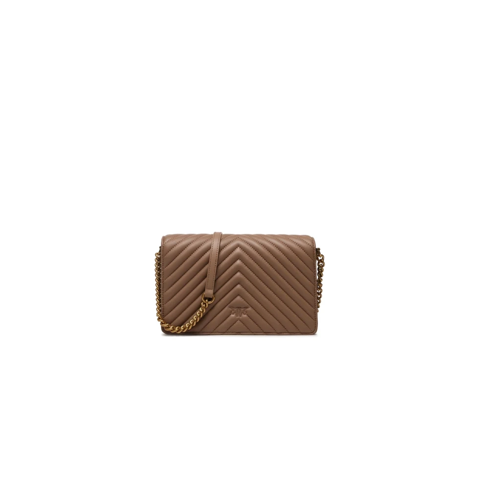 pinko Classic Love Bag Click in Beige Dames