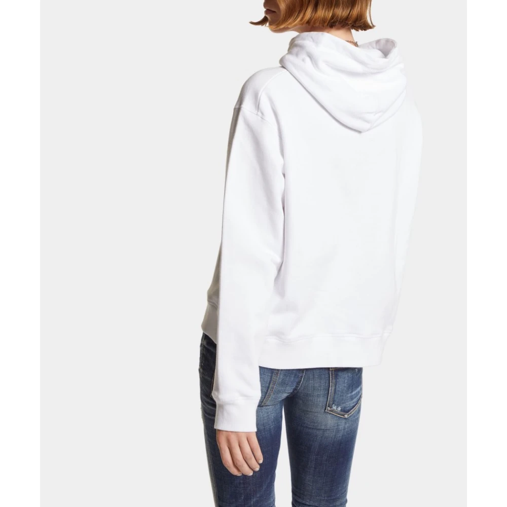 Dsquared2 Ciro Print Hoodie met Versieringen White Heren