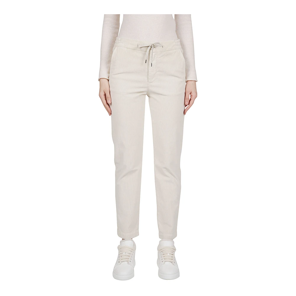 Eleventy Fluwelen Joggingbroek Beige Dames