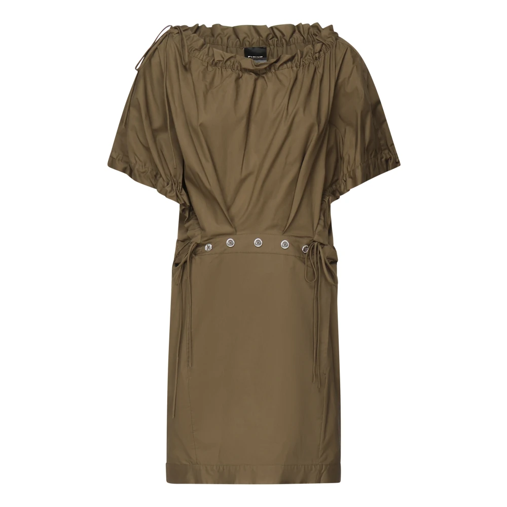 Pinko Women's Green Popeline Dress For Prime Time