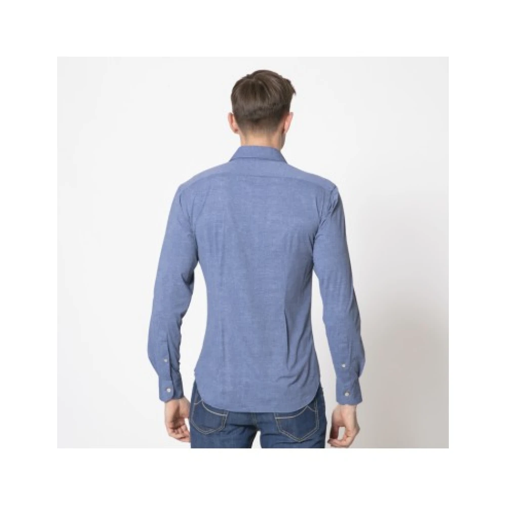 Orian Blauwe Vloeibare Overhemd Blue Heren