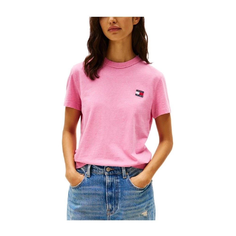 Tommy Hilfiger Casual Reg Badge T-shirt Pink Dames