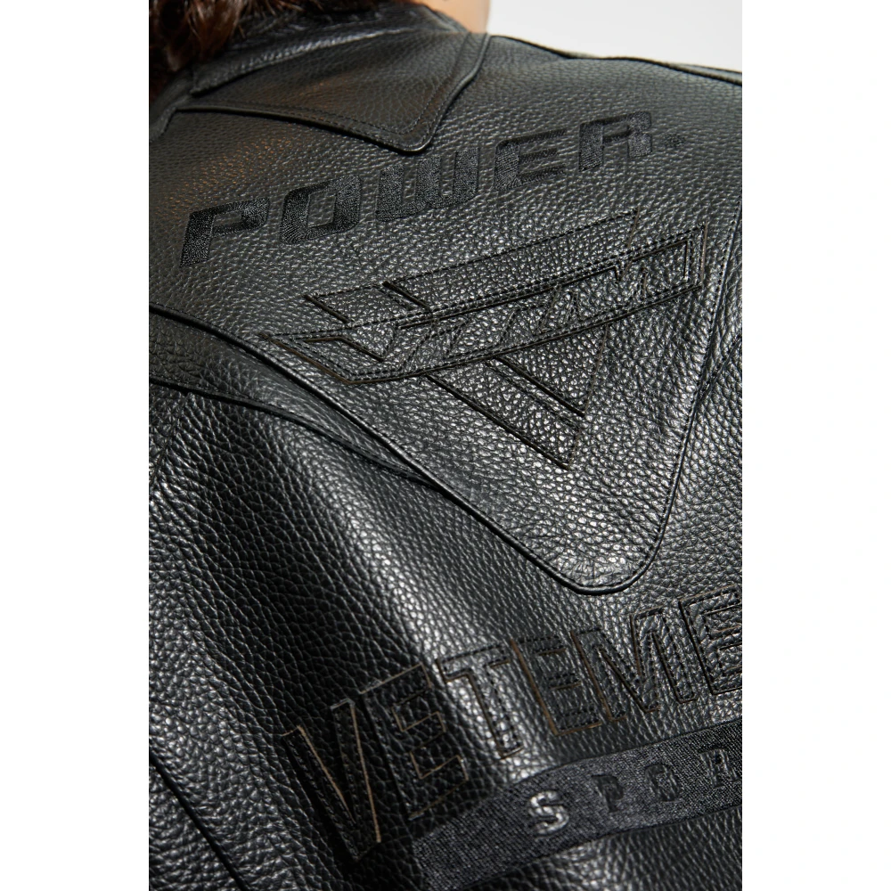 Vetements Leren jas Black Heren