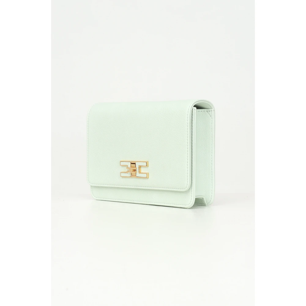 Elisabetta Franchi Mintgroene schoudertas met ketting Green Dames