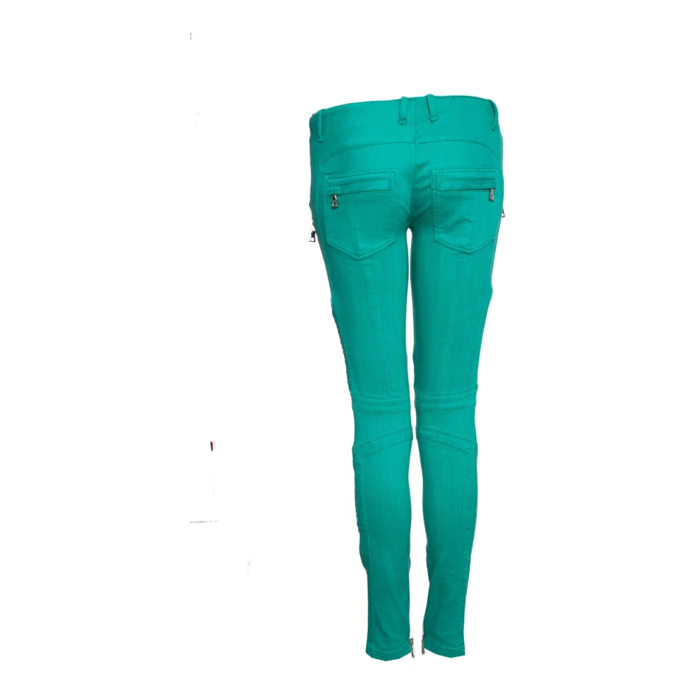 Balmain Pre-owned Biker jeans Green Dames