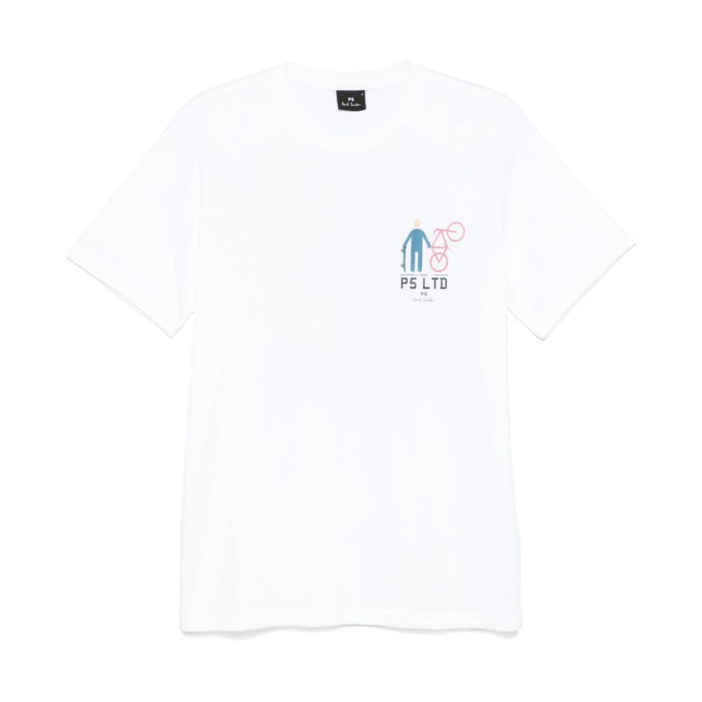 Paul Smith T-shirt met Grafische Print en Ronde Hals White Heren