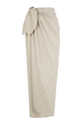 Fabula, beige pareo kjol av jungfruull